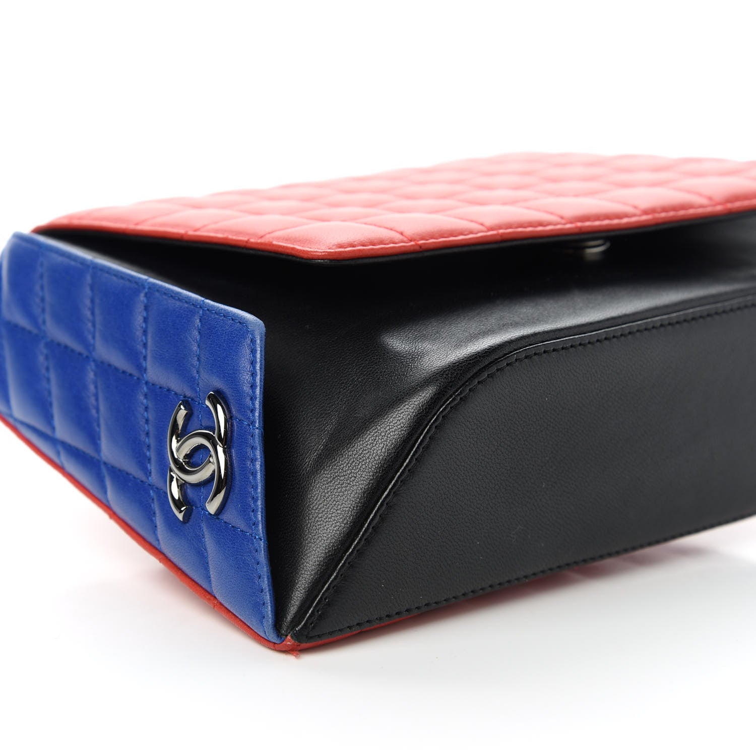 Chanel Lambskin Quilted Fresh Air Clutch Black Red Blue 6 of 10