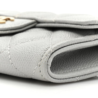 Chanel Caviar Quilted Flap Card Holder Wallet Grey 9 of 11