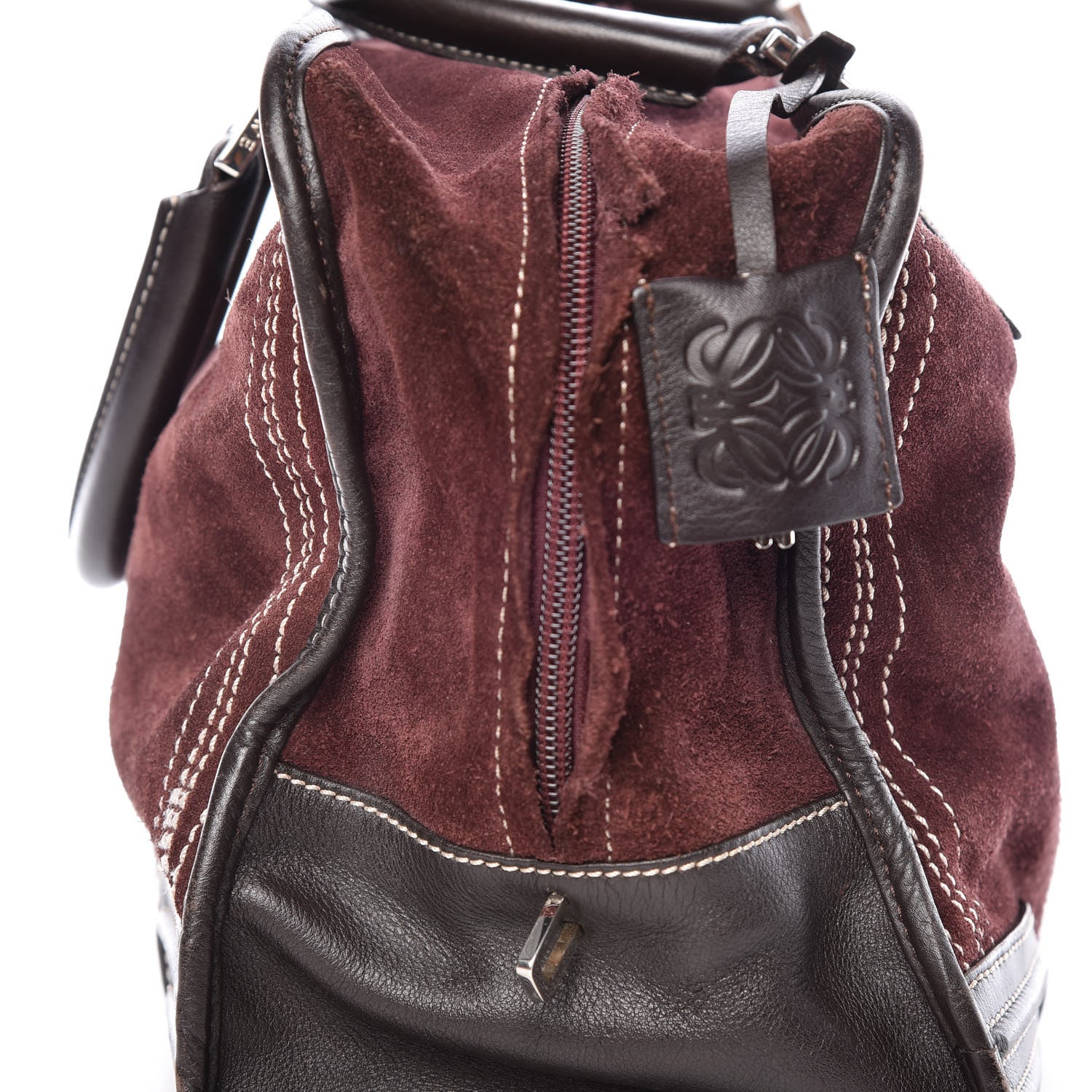 Loewe Suede Amazona 36 Burgundy 19 of 21