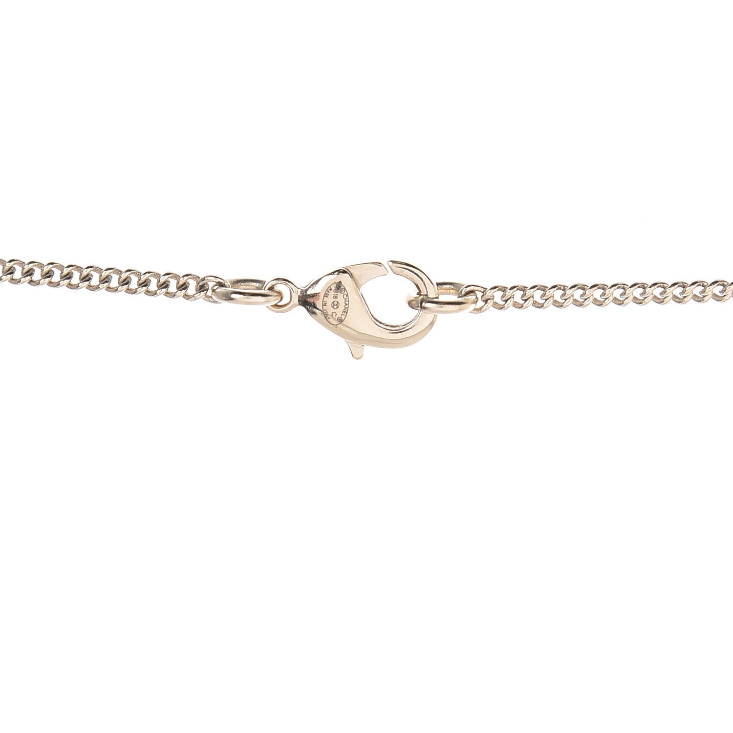 Chanel Baguette Crystal Quilted CC Pendant Necklace Gold 5 of 6