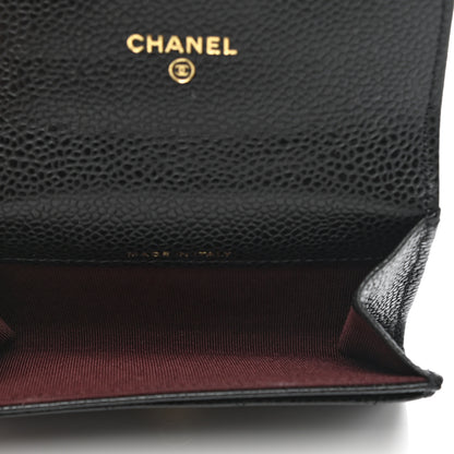 Chanel Caviar Quilted Flap Card Holder Wallet Black 5 of 9