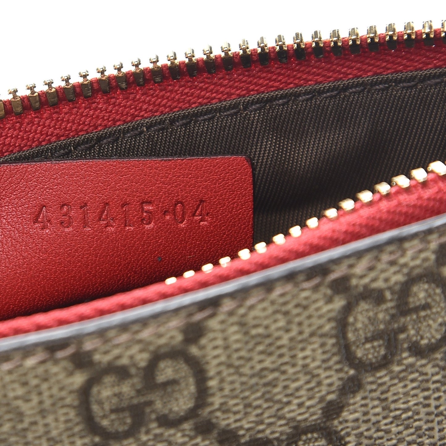GG Supreme Monogram Merveilles Lips Zip Pouch Hibiscus Red