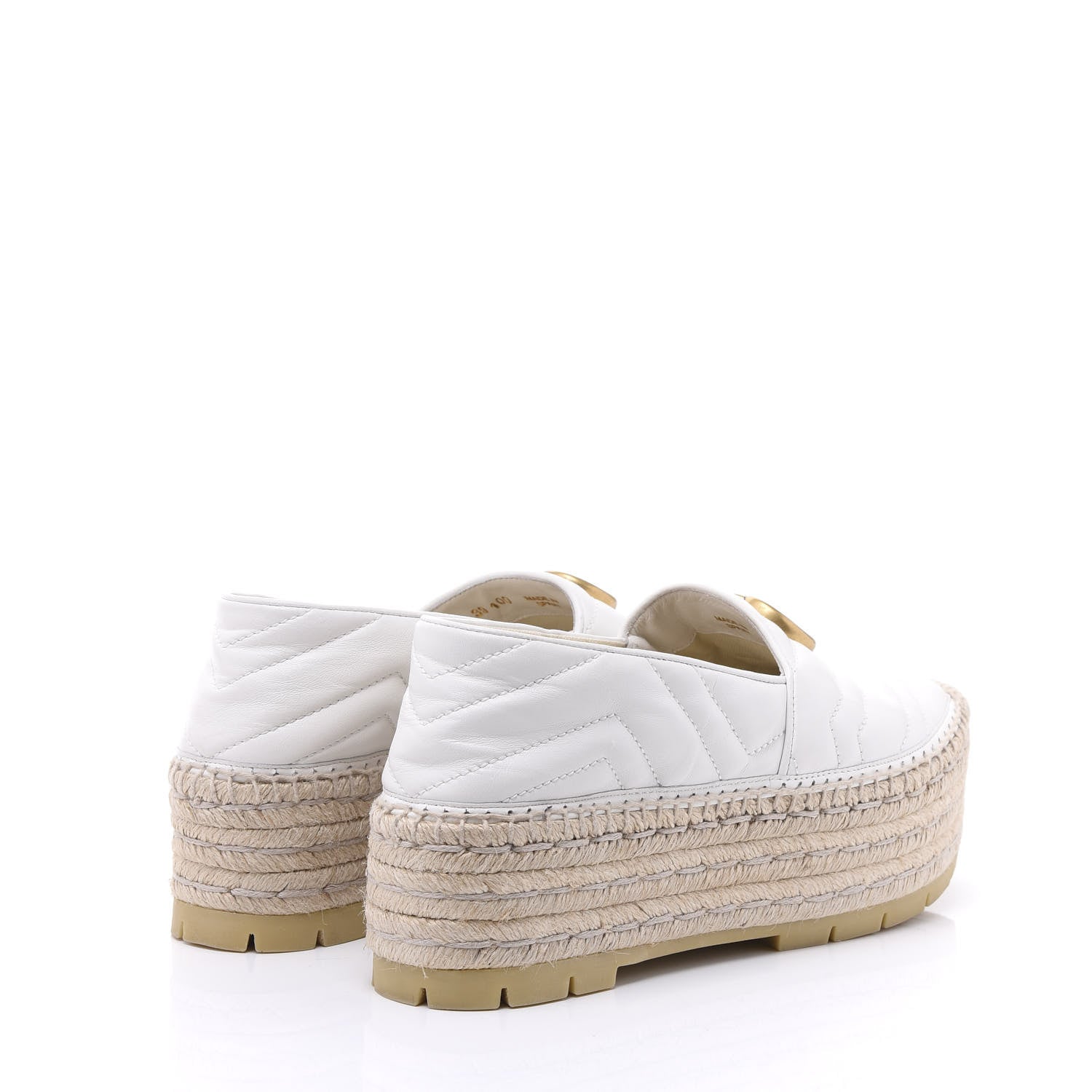 Gucci Nappa Matelasse GG Marmont Platform Espadrilles 39 Great White 4 of 9