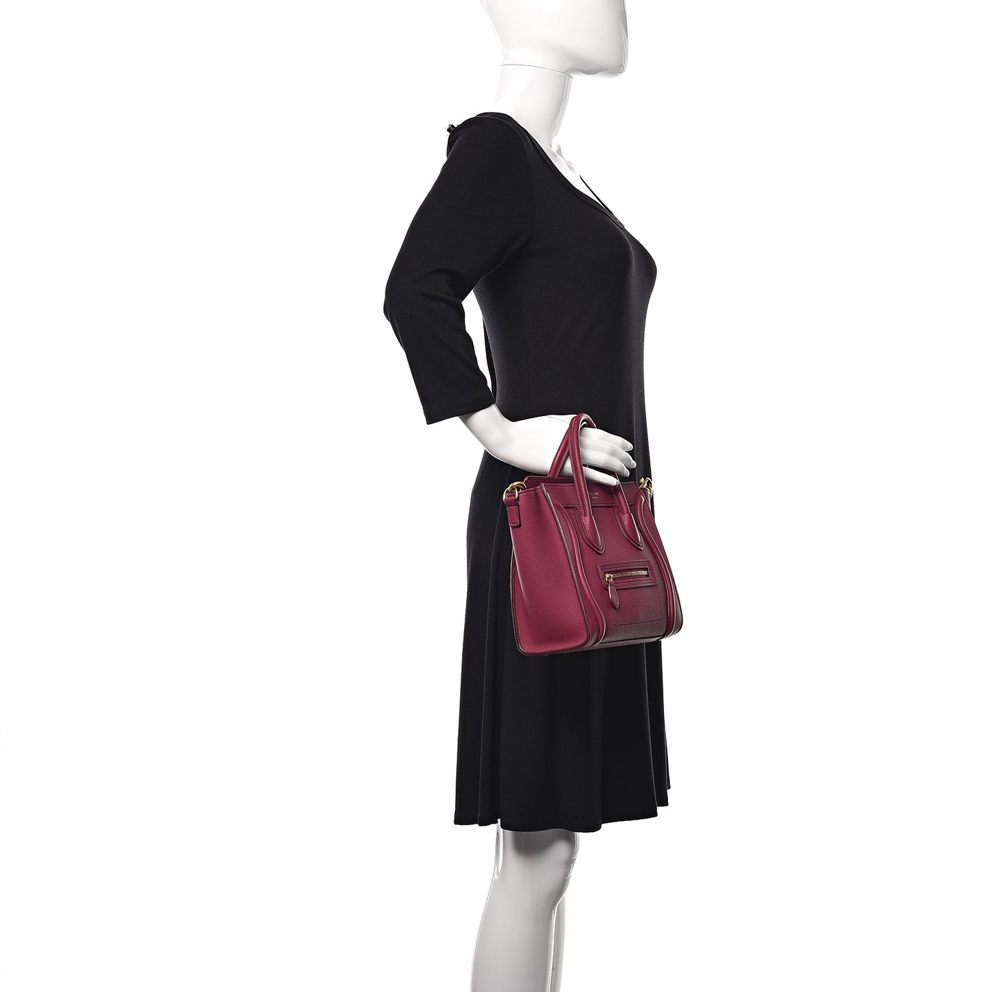 Baby Grained Calfskin Nano Luggage Plum