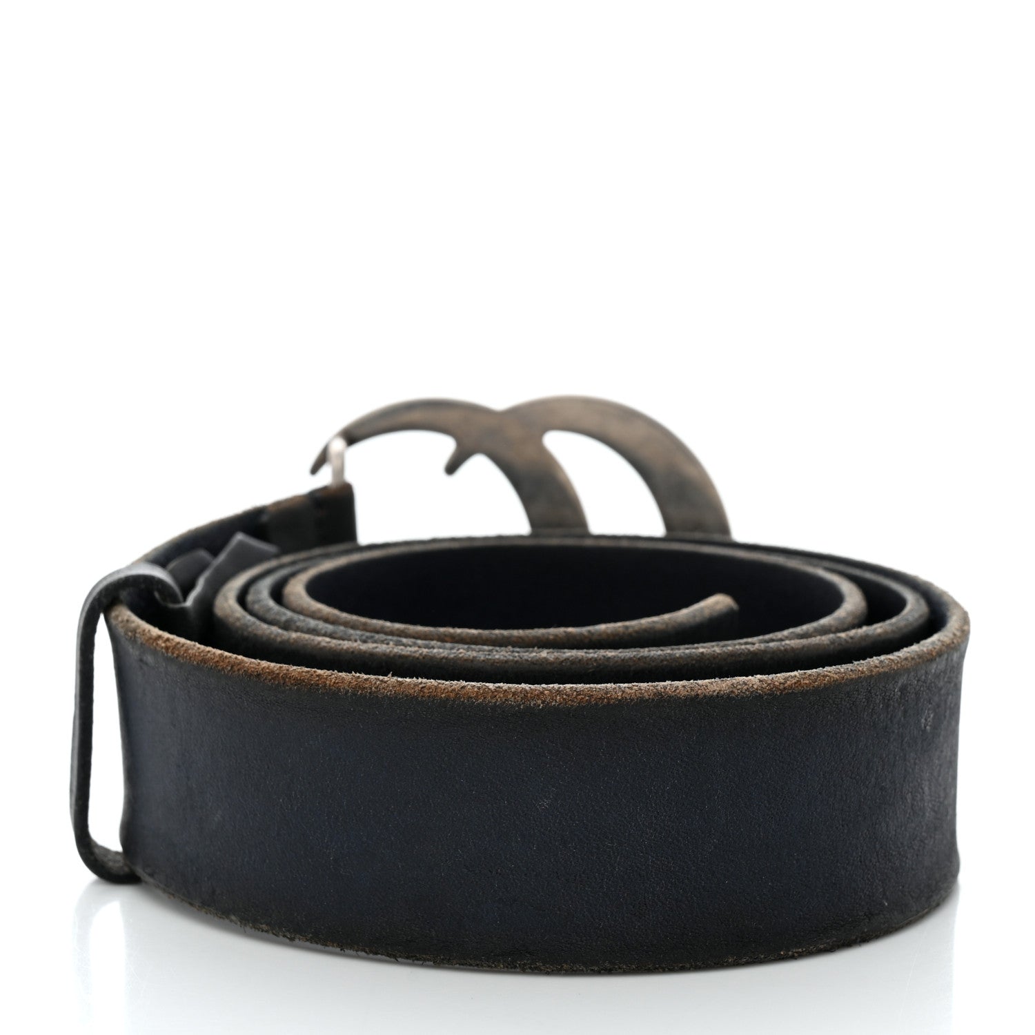 Gucci Cuoio Toscano Nickel Double Double G 40mm Belt 95 38 Blue 2 of 5