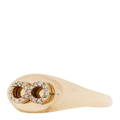 Foundrae 18K Yellow Gold Diamond Infinity Signet Ring 51 5.75 3 of 5