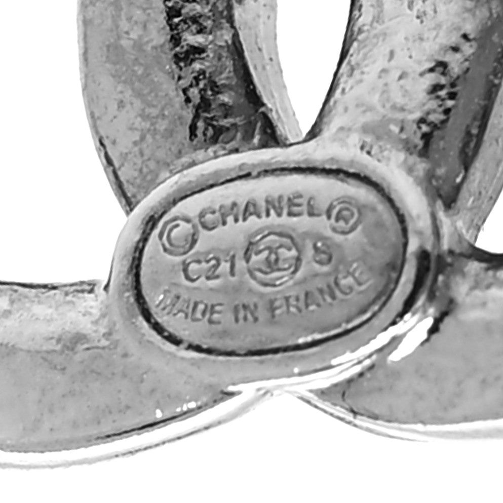 Chanel Crystal CC Starfall Earrings Silver 4 of 4