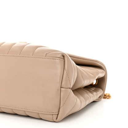 Saint Laurent Calfskin Y Quilted Monogram Medium Loulou Chain Satchel Natural Tan 10 of 12