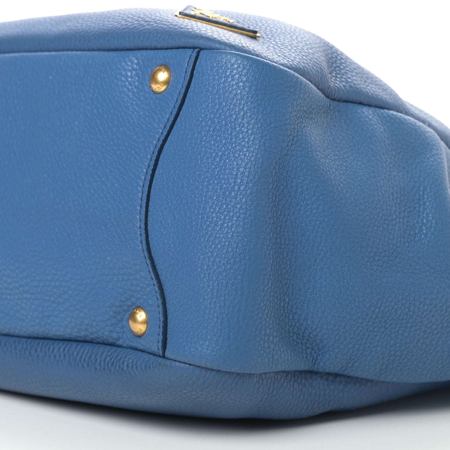 Vitello Daino Side Pocket Hobo Azzurro