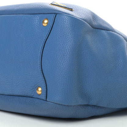 Prada Vitello Daino Side Pocket Hobo Azzurro 9 of 9