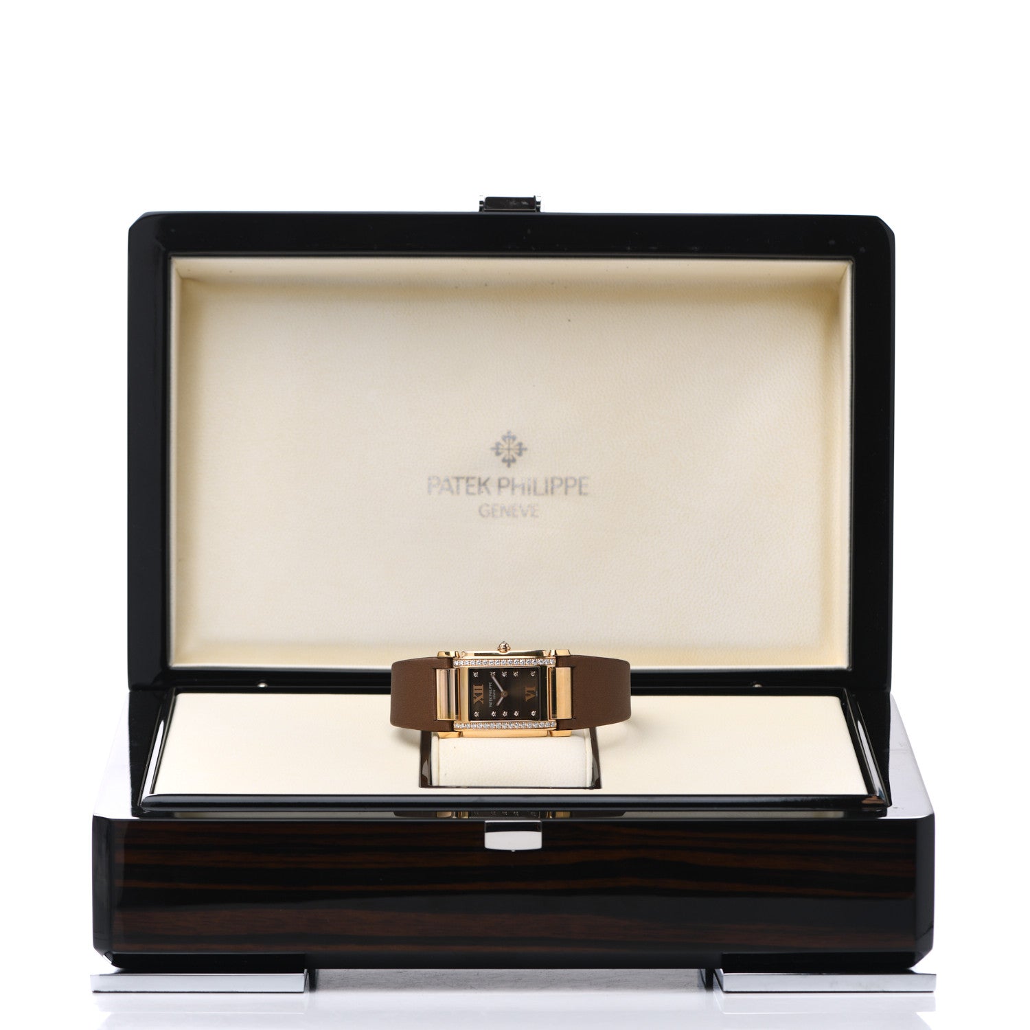 Patek Philippe 18K Rose Gold Satin Diamond 25mm Twenty-4 Quartz Watch Chocolate 4920R-001 5 of 5
