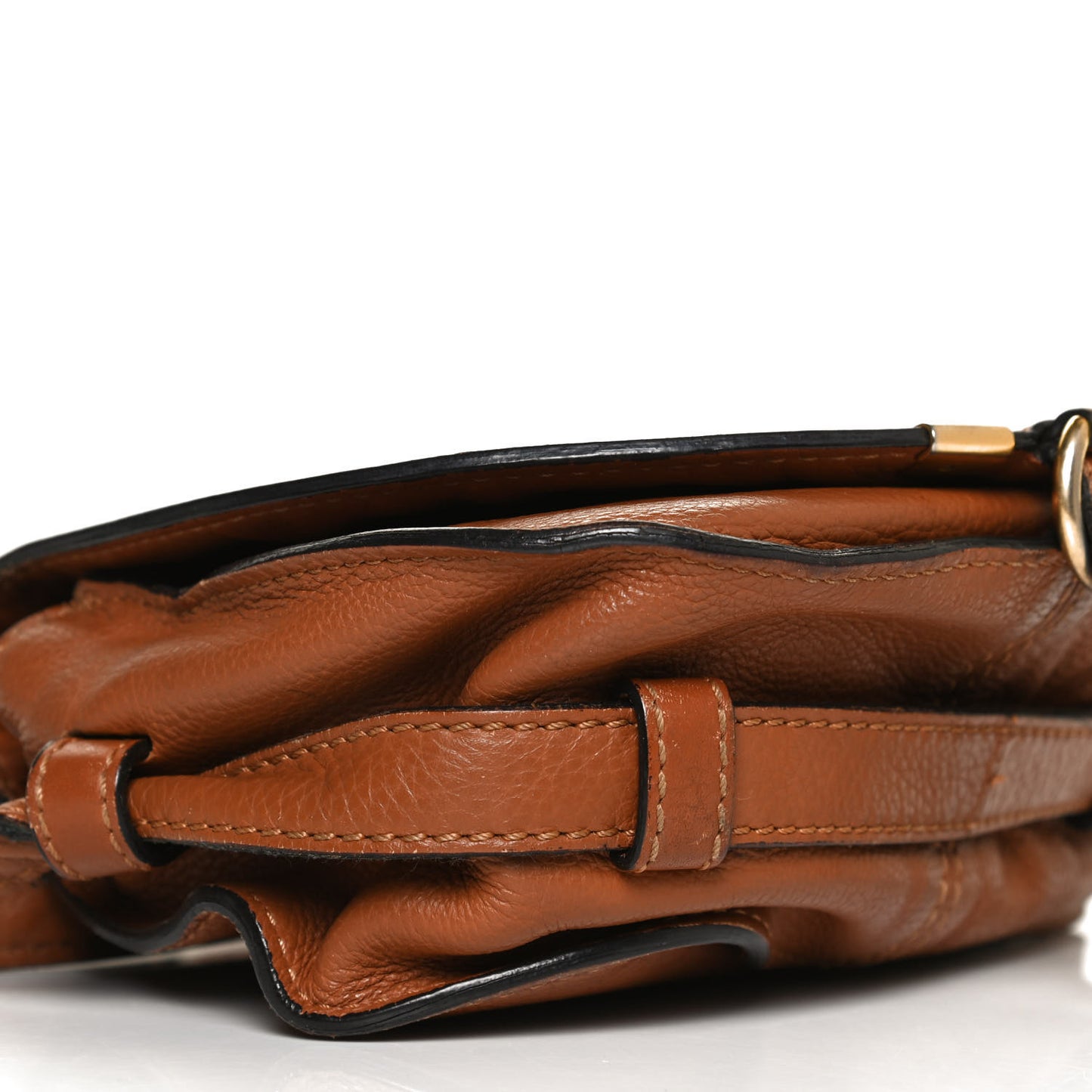 Calfskin Mini Marcie Round Crossbody Bag Tan