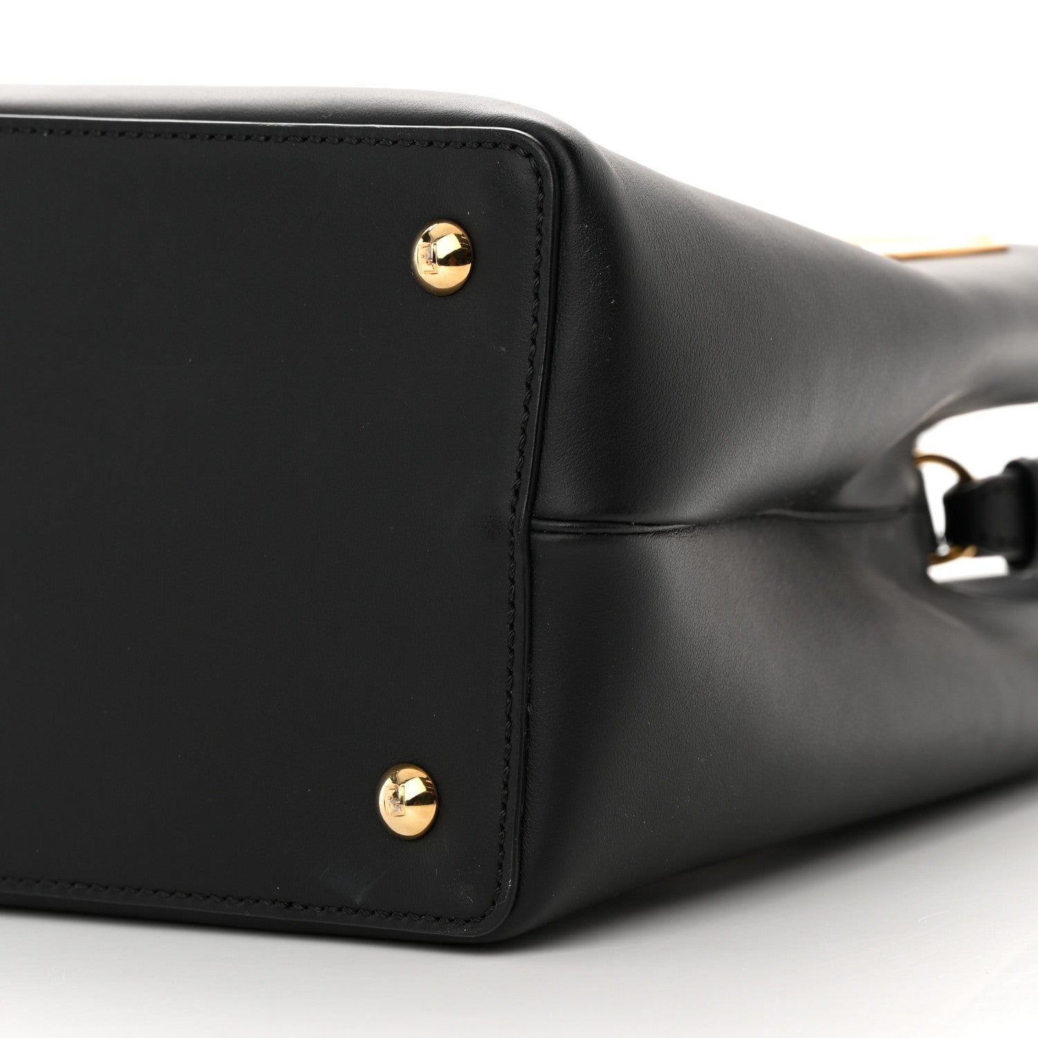 Fendi Vitello Century Metal Monster Eyes Petite 2Jours Tote Black 9 of 13