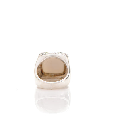 David Yurman Sterling Silver Diamond White Agate 17mm Albion Statement Ring 54 6.75 4 of 5