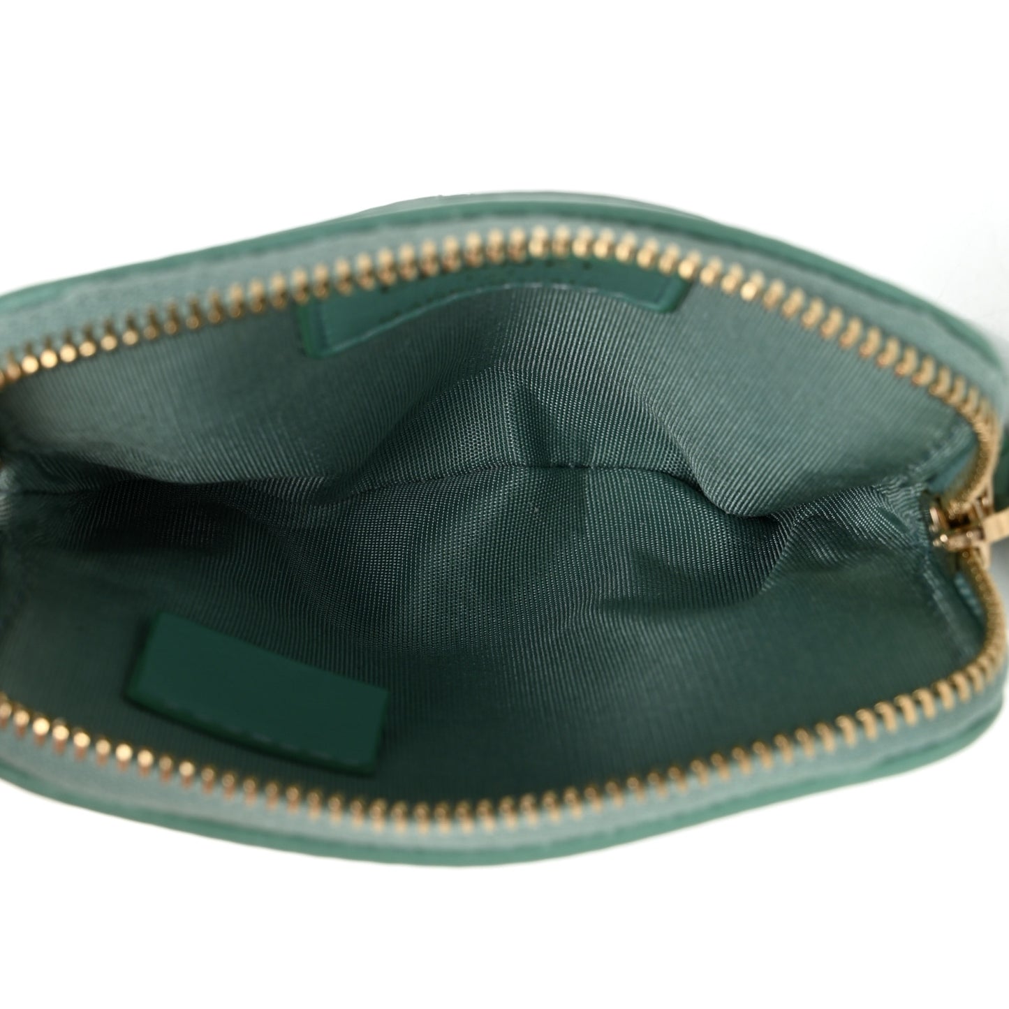 Lambskin Quilted Chanel 19 Zip Card Holder Wallet Light Green