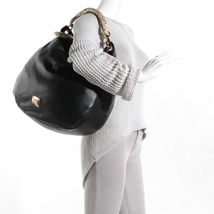 Jimmy Choo Nappa Snakeskin Trim Sky Hobo Black 2 of 9