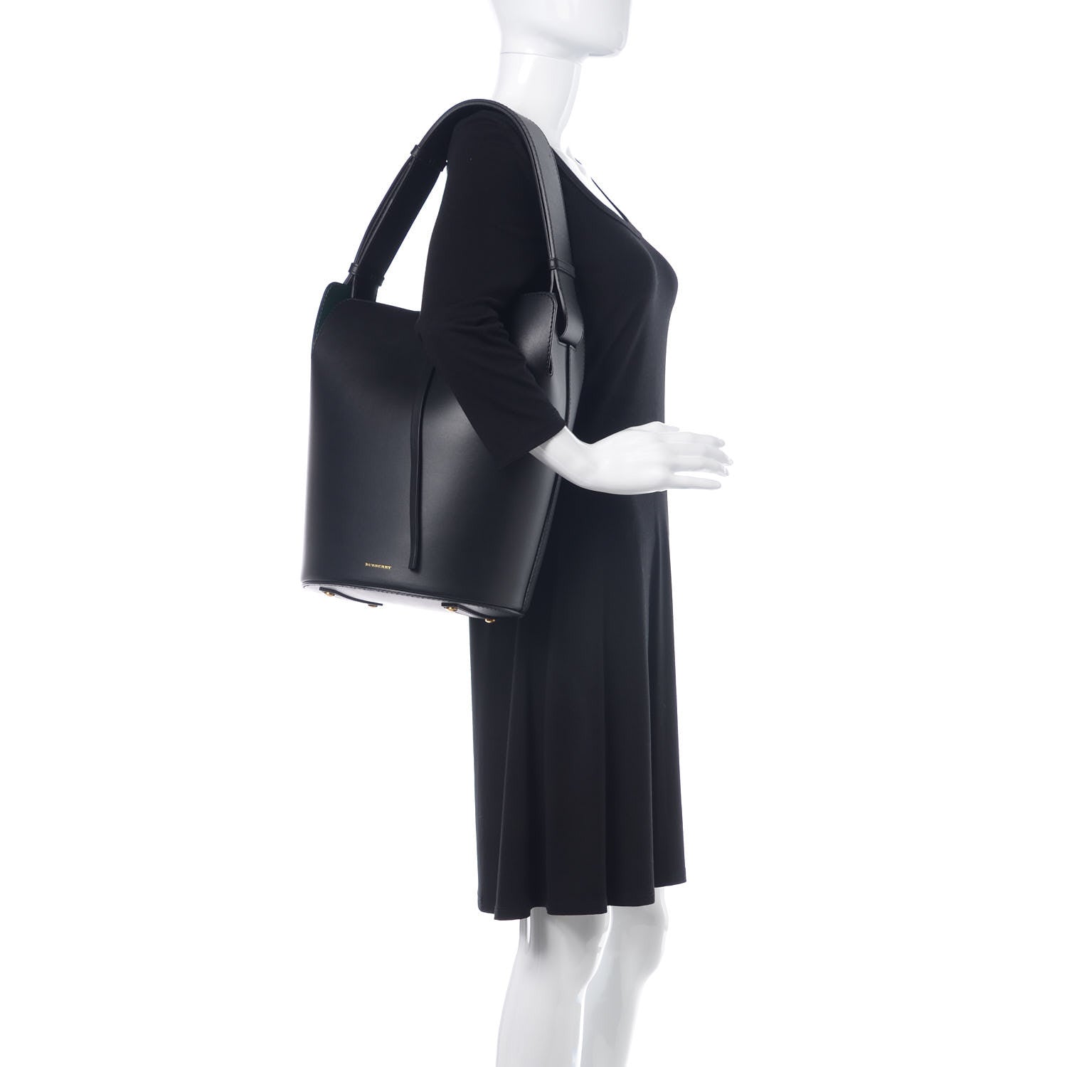 Burberry Supple Calfskin Medium Bucket Black 2 of 15
