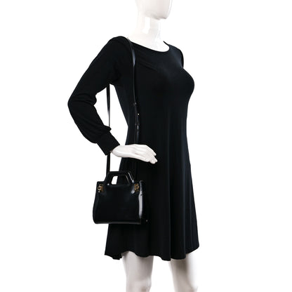 Salvatore Ferragamo Brushed Calfskin Mini Wanda Top Handle Bag Black 2 of 8