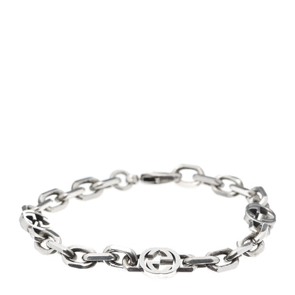 Gucci Sterling Silver Narrow Interlocking G Link Bracelet 1 of 6
