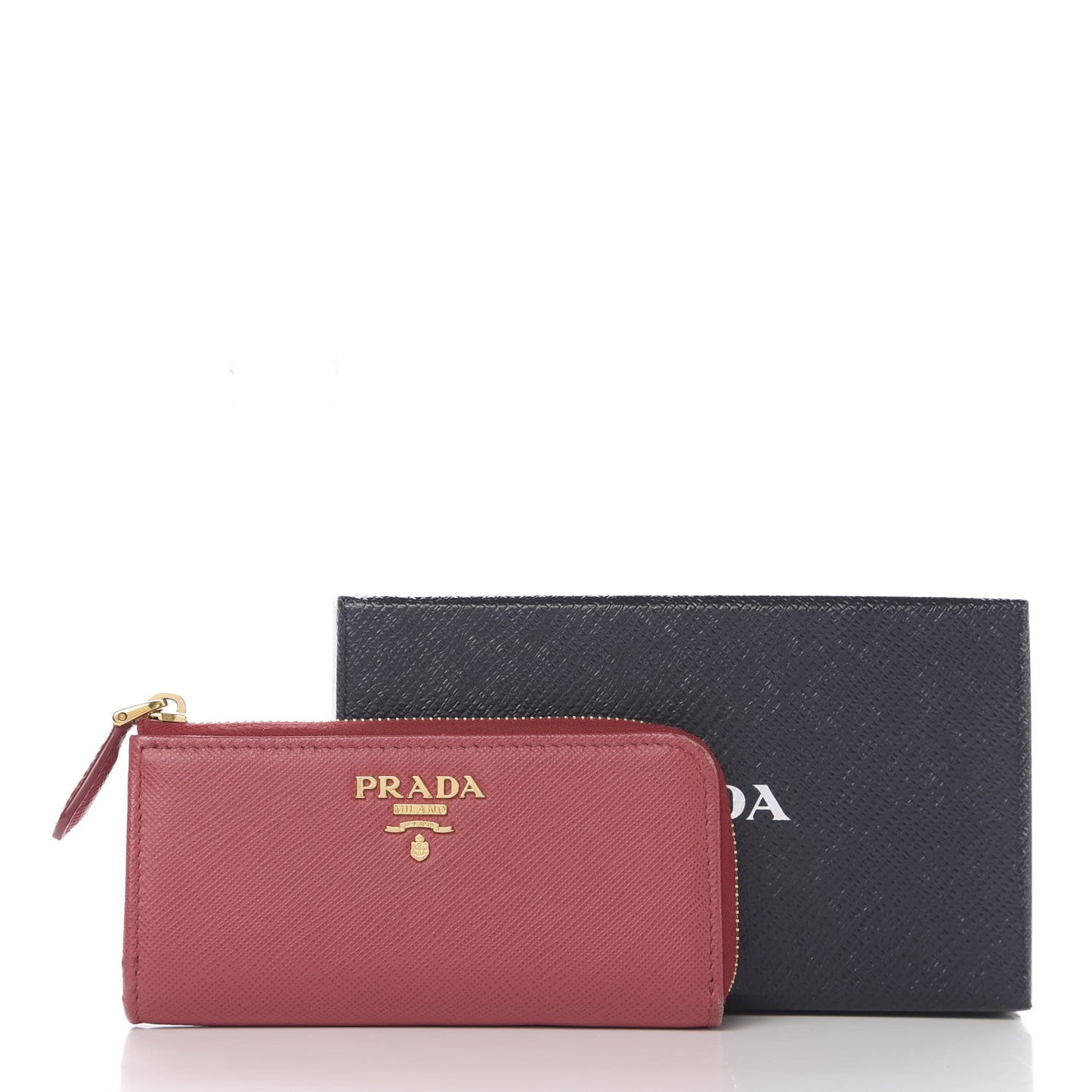 Saffiano Metal Zip Around Key Holder Peonia