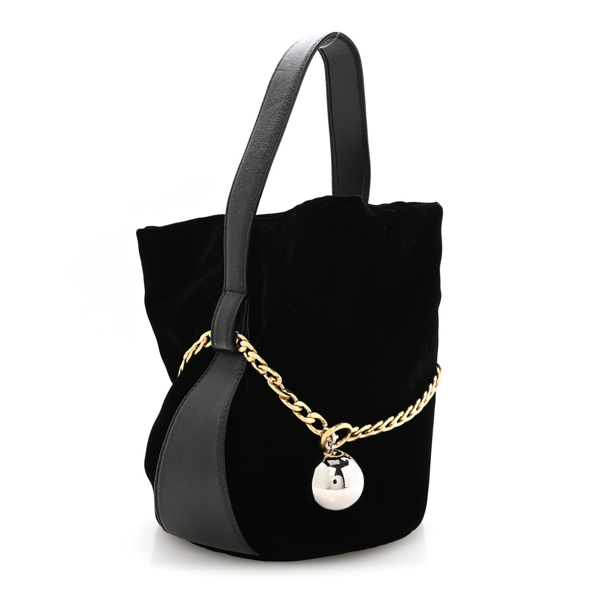 Prada Velvet Petit Sac Mini Bucket Bag Black 3 of 10