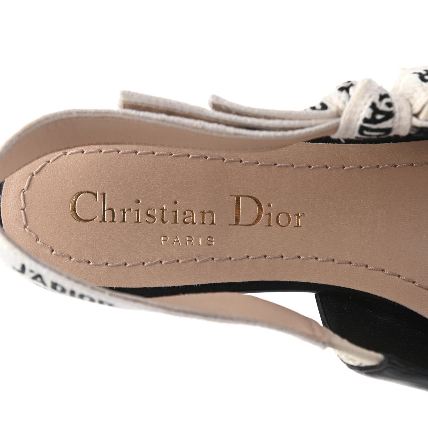 Christian Dior Lambskin Ribbon J'Adior Slingback Ballet Flats 35 Black 7 of 8