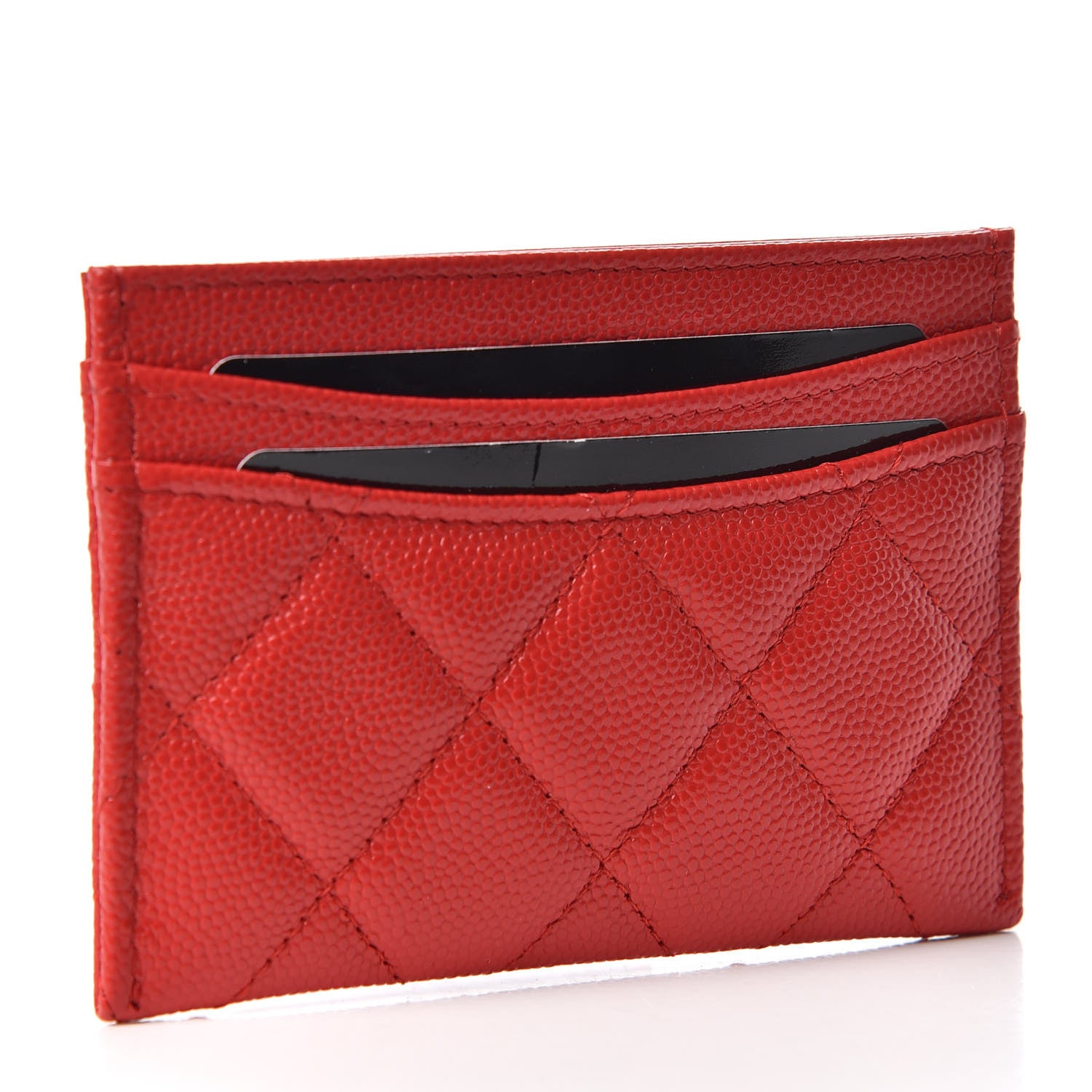 Chanel Caviar Quilted Card Holder Red 3 of 8