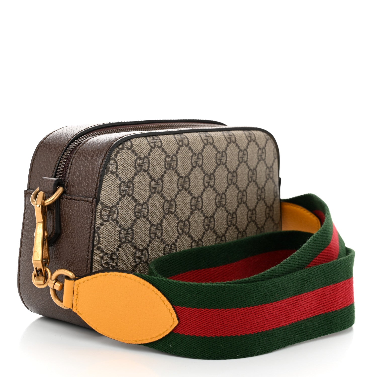 Gucci GG Supreme Monogram Web Neo Vintage Shoulder Bag Beige New Acero Crop 3 of 10