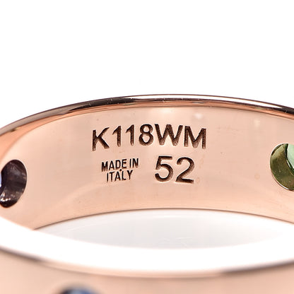 Bulgari 18K Rose Gold Sapphire Tsavorite Garnet Diamond Roman Sorbet Band Ring 52 6 5 of 5