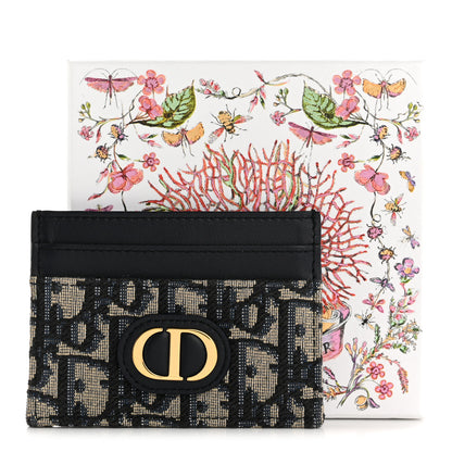Christian Dior Oblique Calfskin 30 Montaigne Freesia Card Holder Blue 9 of 9