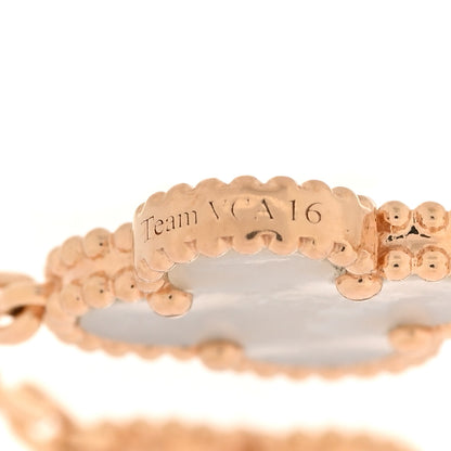 Van Cleef & Arpels 18K Yellow Gold Mother of Pearl 5 Motifs Vintage Alhambra Bracelet 4 of 6