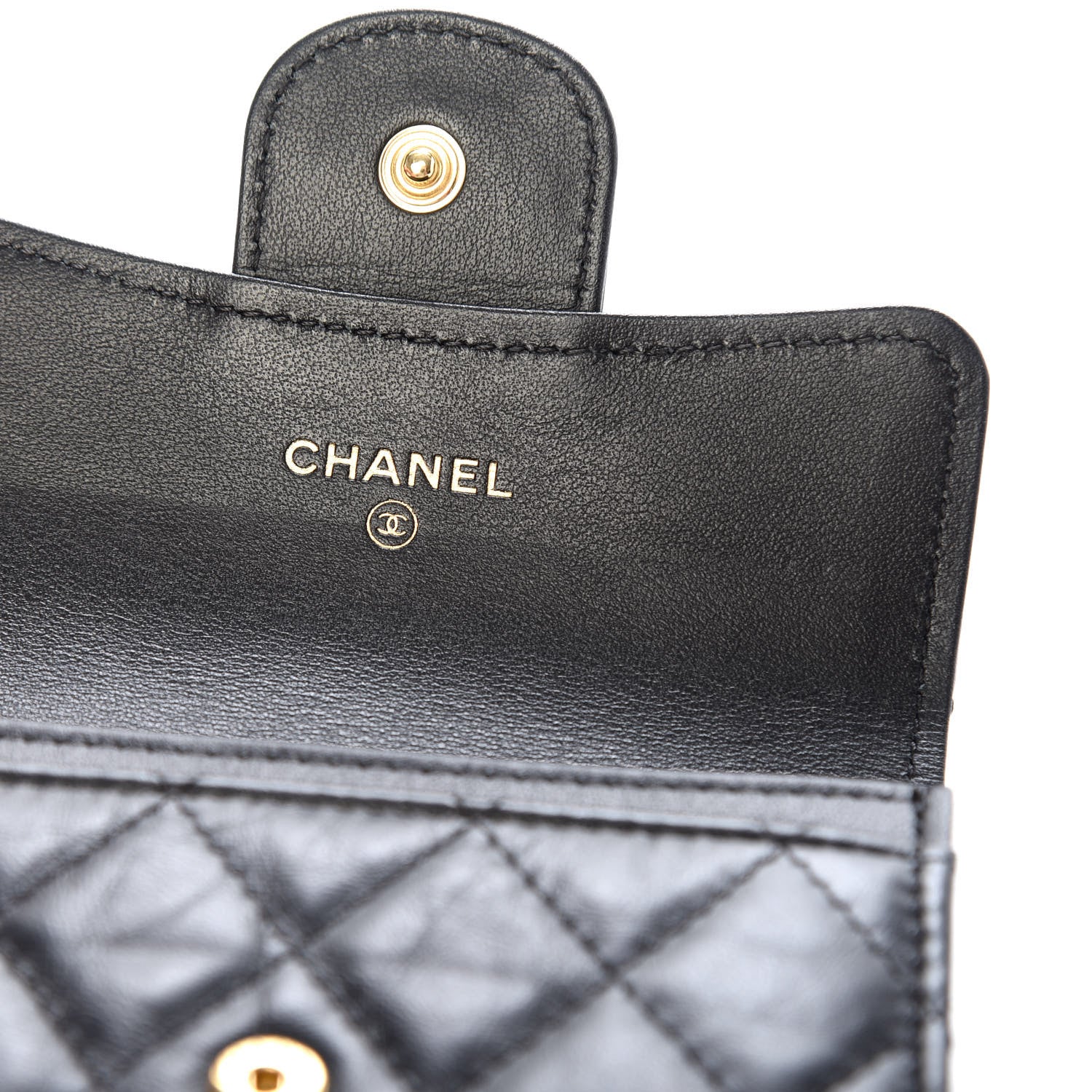 Chanel Aged Calfskin Quilted Reissue Flap Card Holder Black 6 of 9