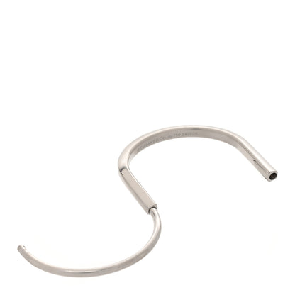 Tiffany 18K White Gold Lock Narrow Bangle Bracelet 4 of 6
