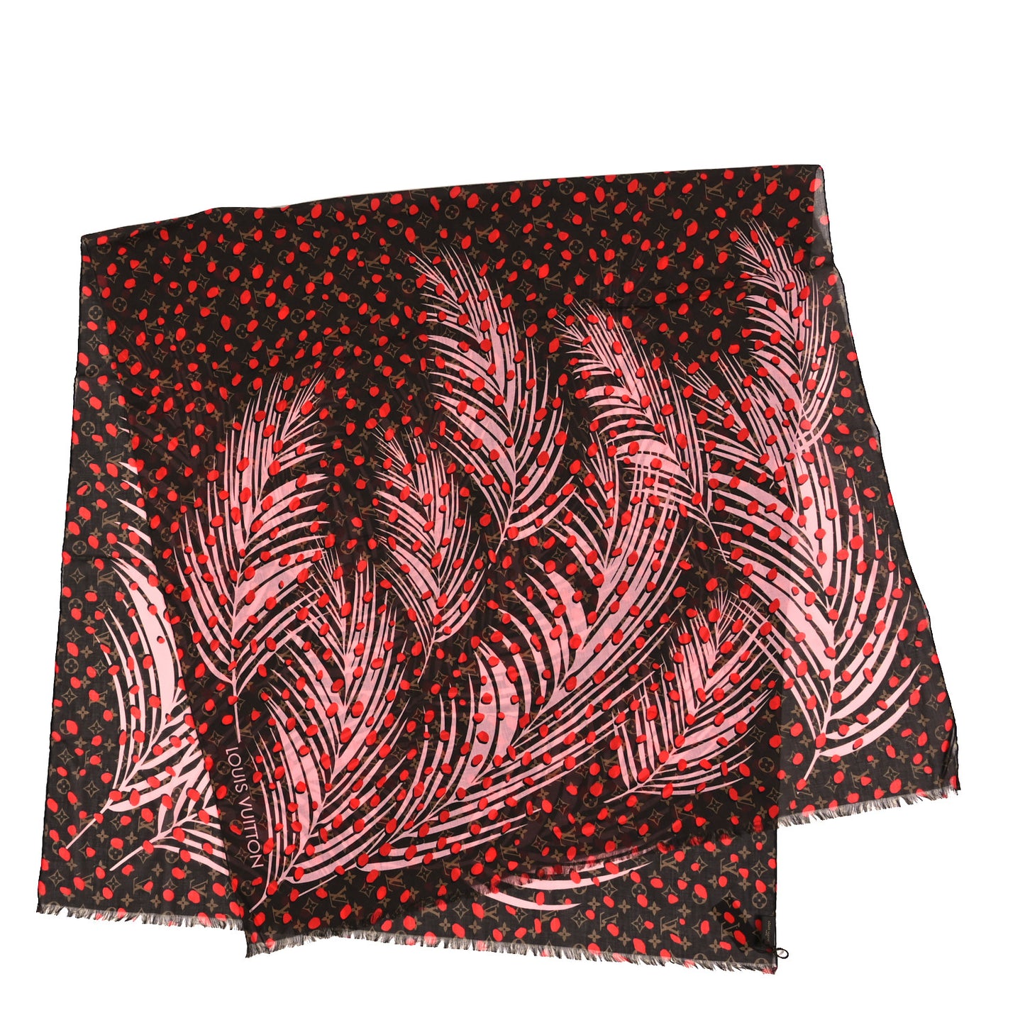 Cotton Monogram Jungle Dots Scarf Sugar Pink Poppy