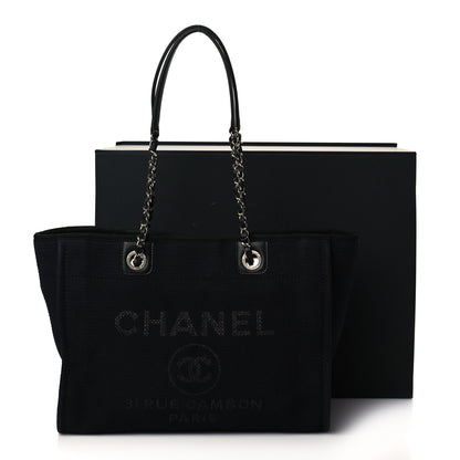 Chanel Canvas Small Deauville Tote Black 12 of 12