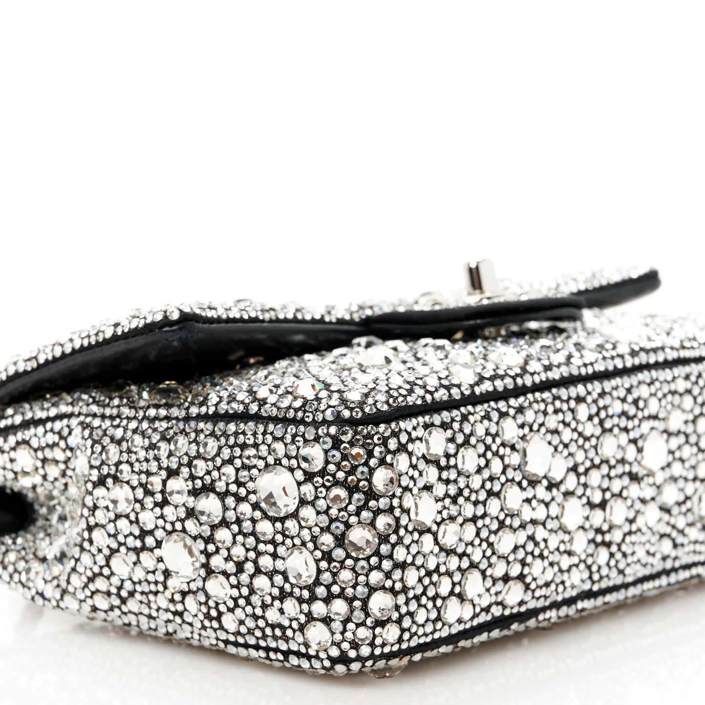 Satin Strass Mini Flap Silvery