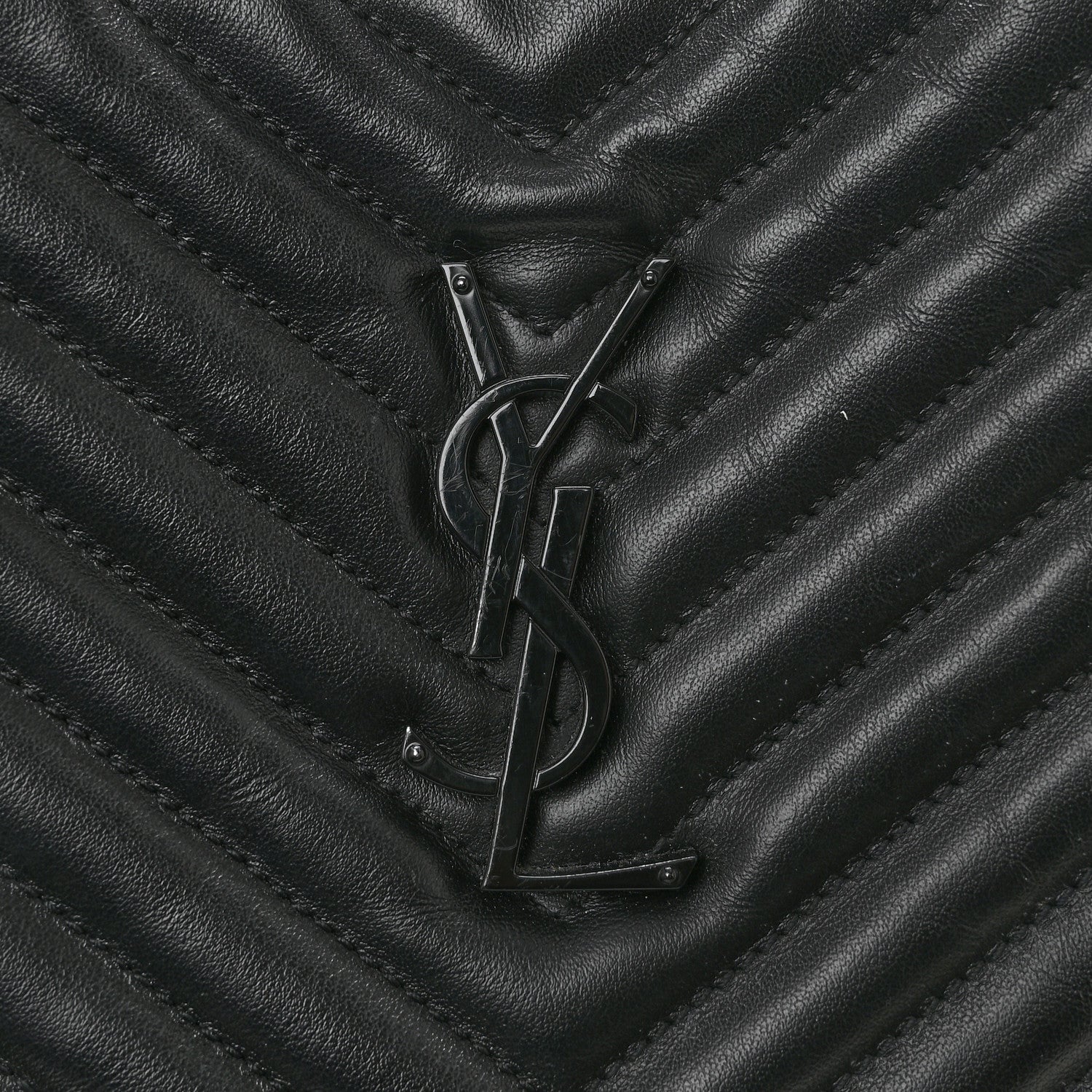 Saint Laurent Calfskin Matelasse Monogram Monochrome Lou Camera Bag Black 11 of 12