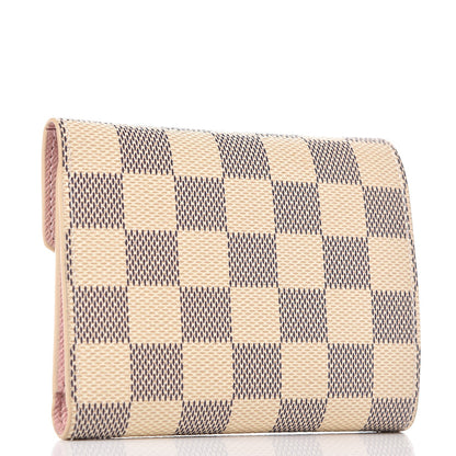 Louis Vuitton Damier Azur Victorine Wallet Rose Ballerine 3 of 7