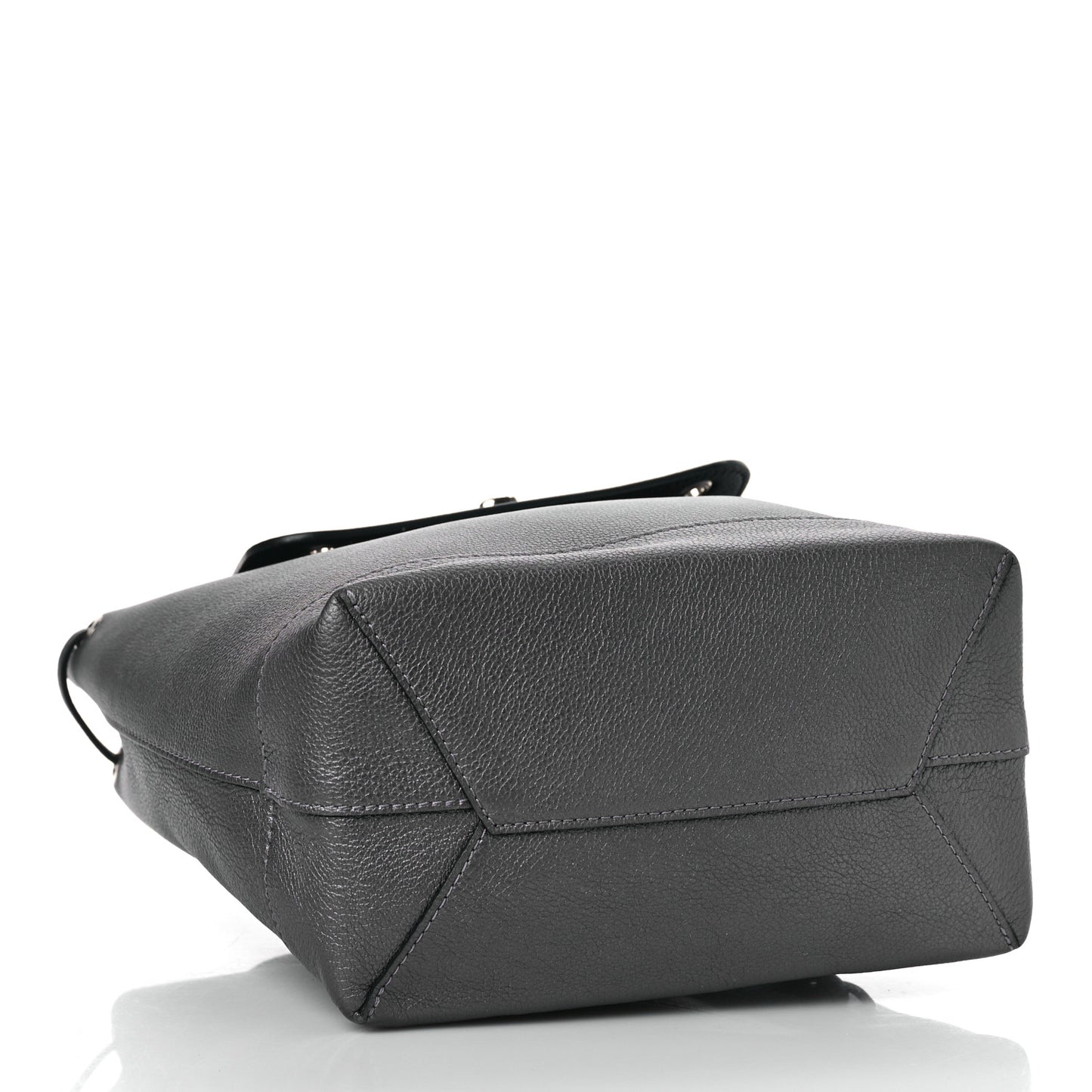 Metallic Calfskin Eyelet Lockme Backpack Black