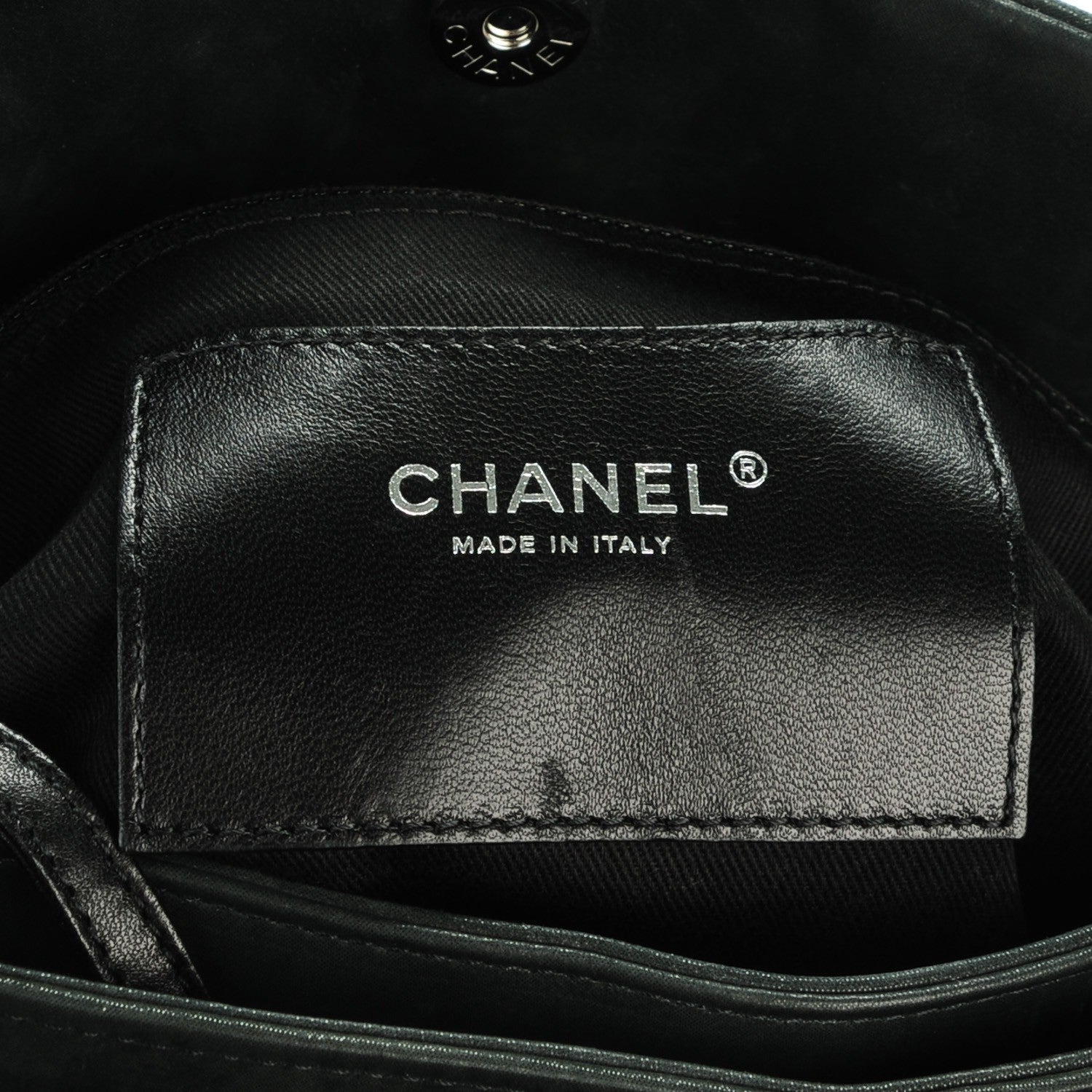 Chanel Iridescent Calfskin Quilted Large Just Mademoiselle Dark Grey 6 of 7