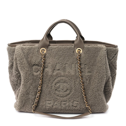 Chanel Shearling Lambskin Medium Deauville Tote Brown 1 of 12
