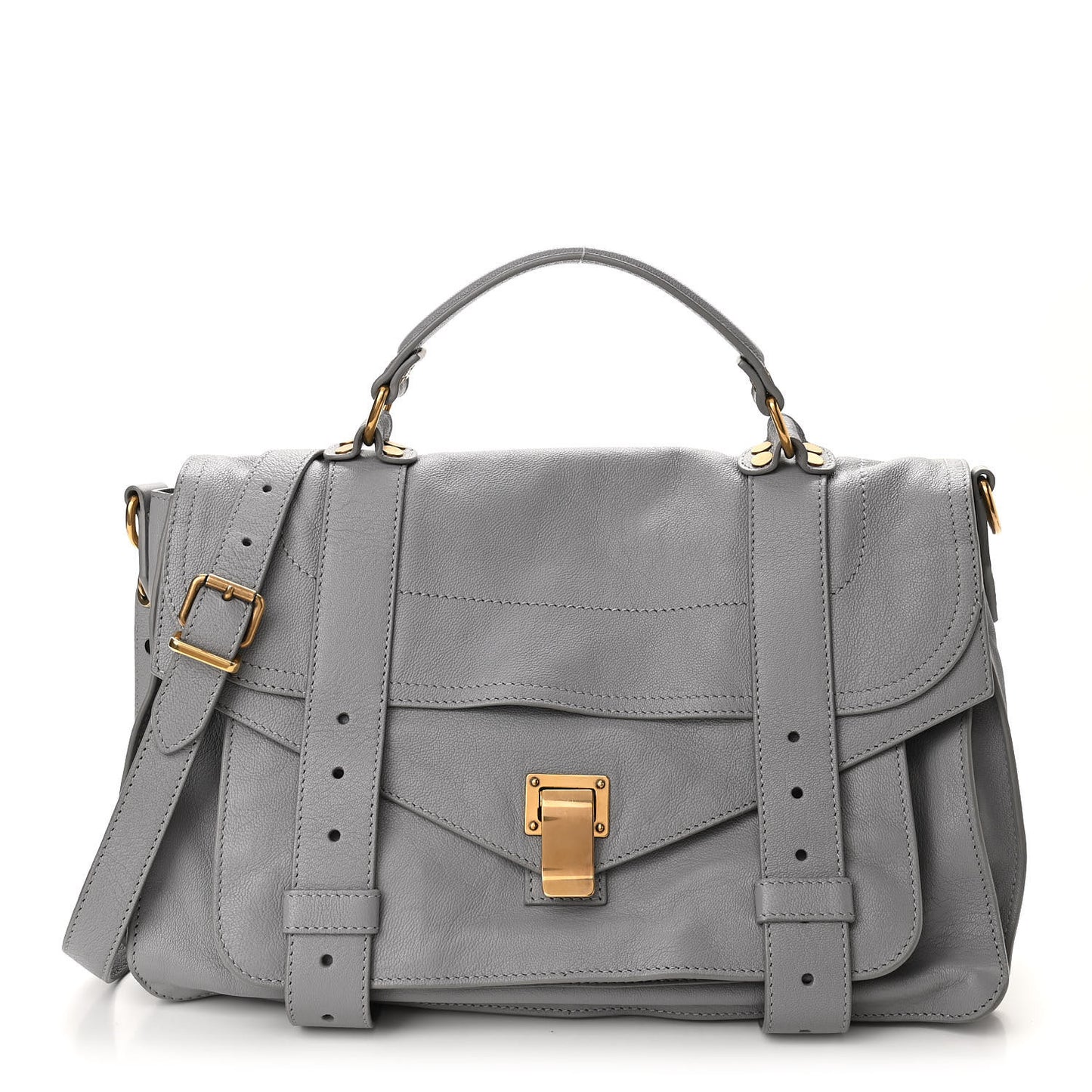Lambskin Medium PS1 Satchel Concrete Grey