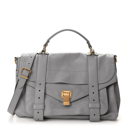 Proenza Schouler Lambskin Medium PS1 Satchel Concrete Grey 1 of 9