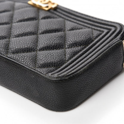 Chanel Caviar Quilted Small Boy Clutch With Chain Black 9 of 17