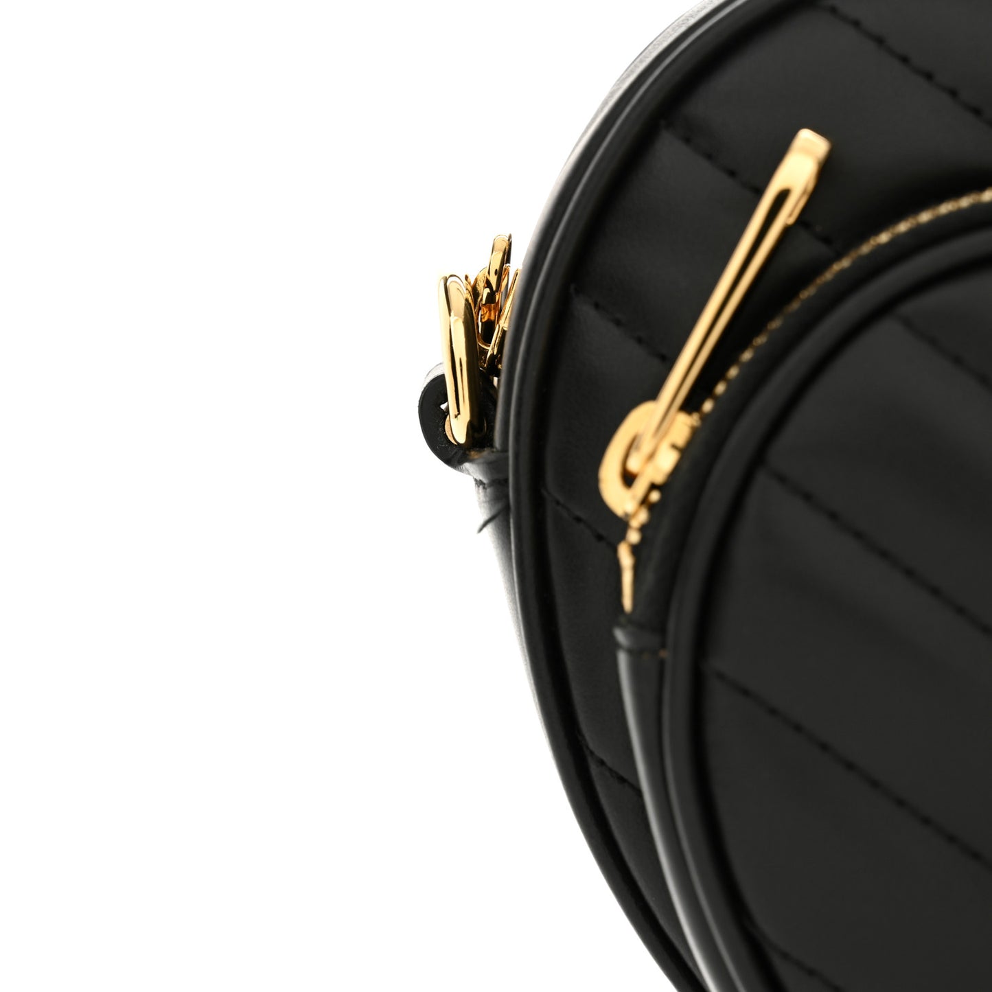 Calfskin Matelasse Diagonal Mini Interlocking G Heart Shoulder Bag Black