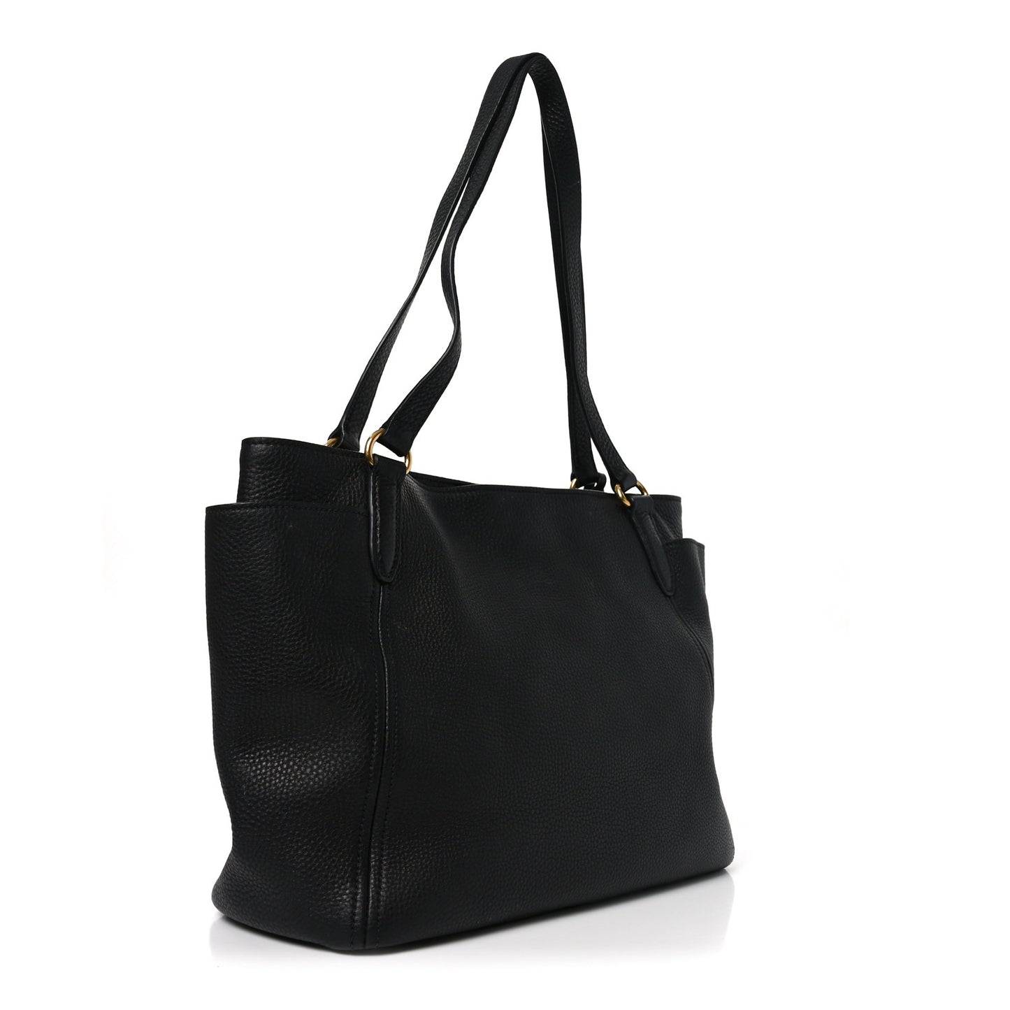 Vitello Daino Side Pocket Tote Black