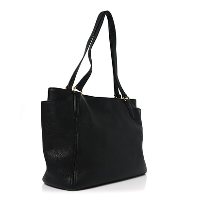 Prada Vitello Daino Side Pocket Tote Black 3 of 9