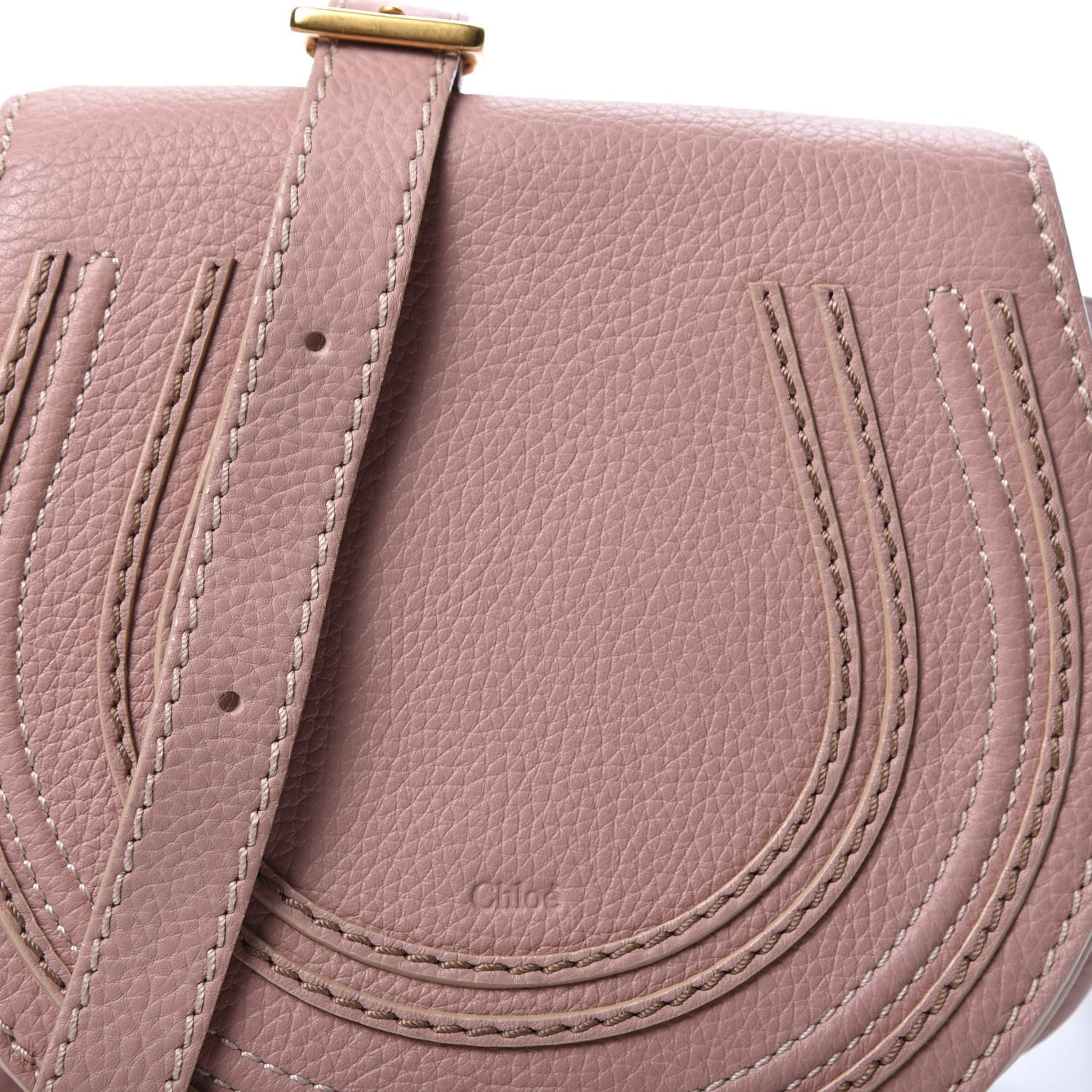 Chloe Grained Calfskin Small Marcie Saddle Bag Anemone Pink 8 of 8