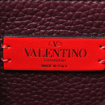 Valentino Garavani Pebbled Calfskin Rockstud Crossbody Saddle Bag Rubin 6 of 9