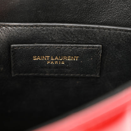 Saint Laurent Patent Matelasse Monogram Large Vicky Chain Bag Rouge Eros 6 of 16